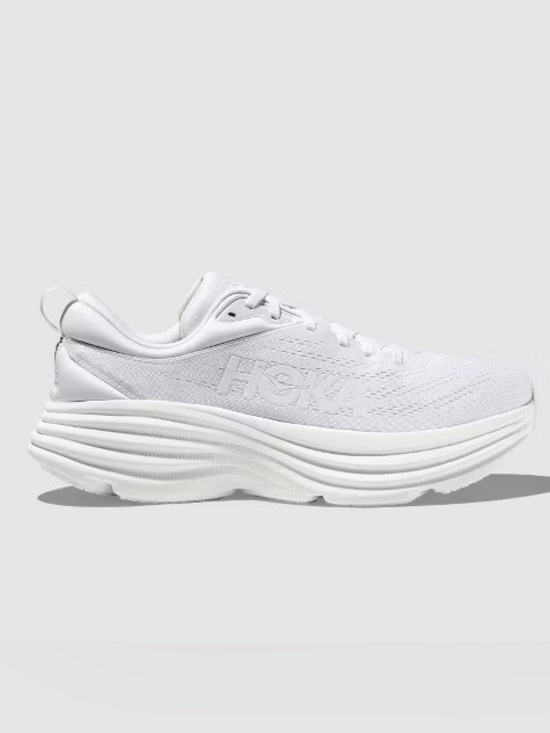 Hoka Shoes - Hoka Bondi 8 Women's White Cushioned Running Shoe
